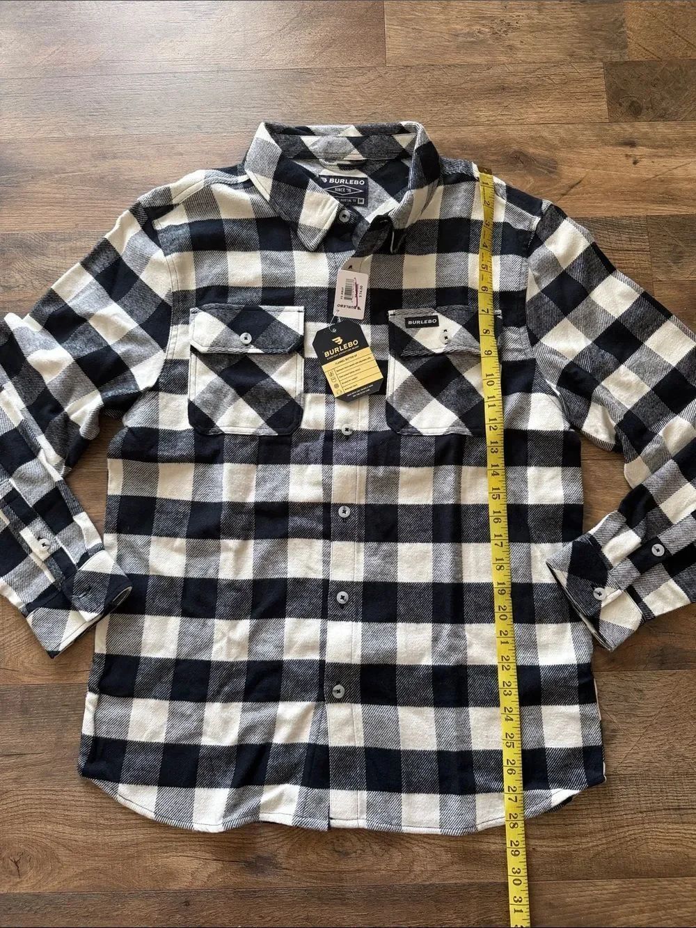 Burlebo flannel long sleeve button down plaid shirt - Picture 2 of 7